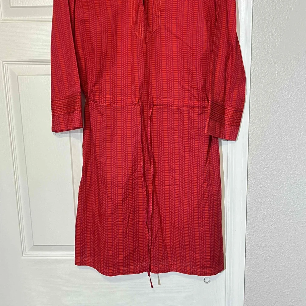 Tory Burch Womens Tunic Dress Tie-Waist Hook Front Cover Up Beach Summer Large